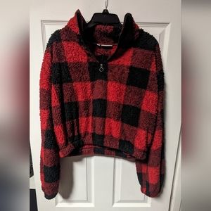 Cropped fleece 3/4 zip